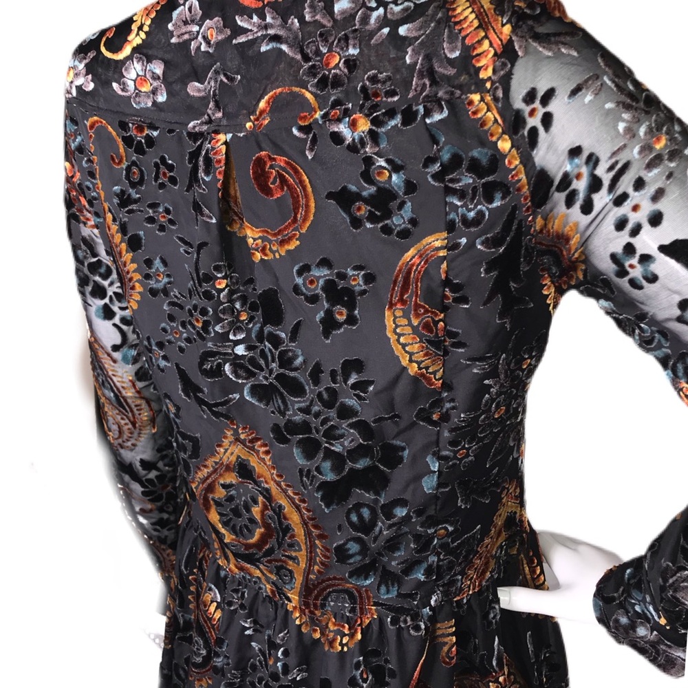 ADORE Small (S) Romantic Velour Mystical Burnout Dress - Picture 11 of 16